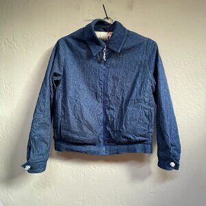 Griffith Gray for St. John Womens Denim Jacket Zip Front Size 2 Blue Pockets